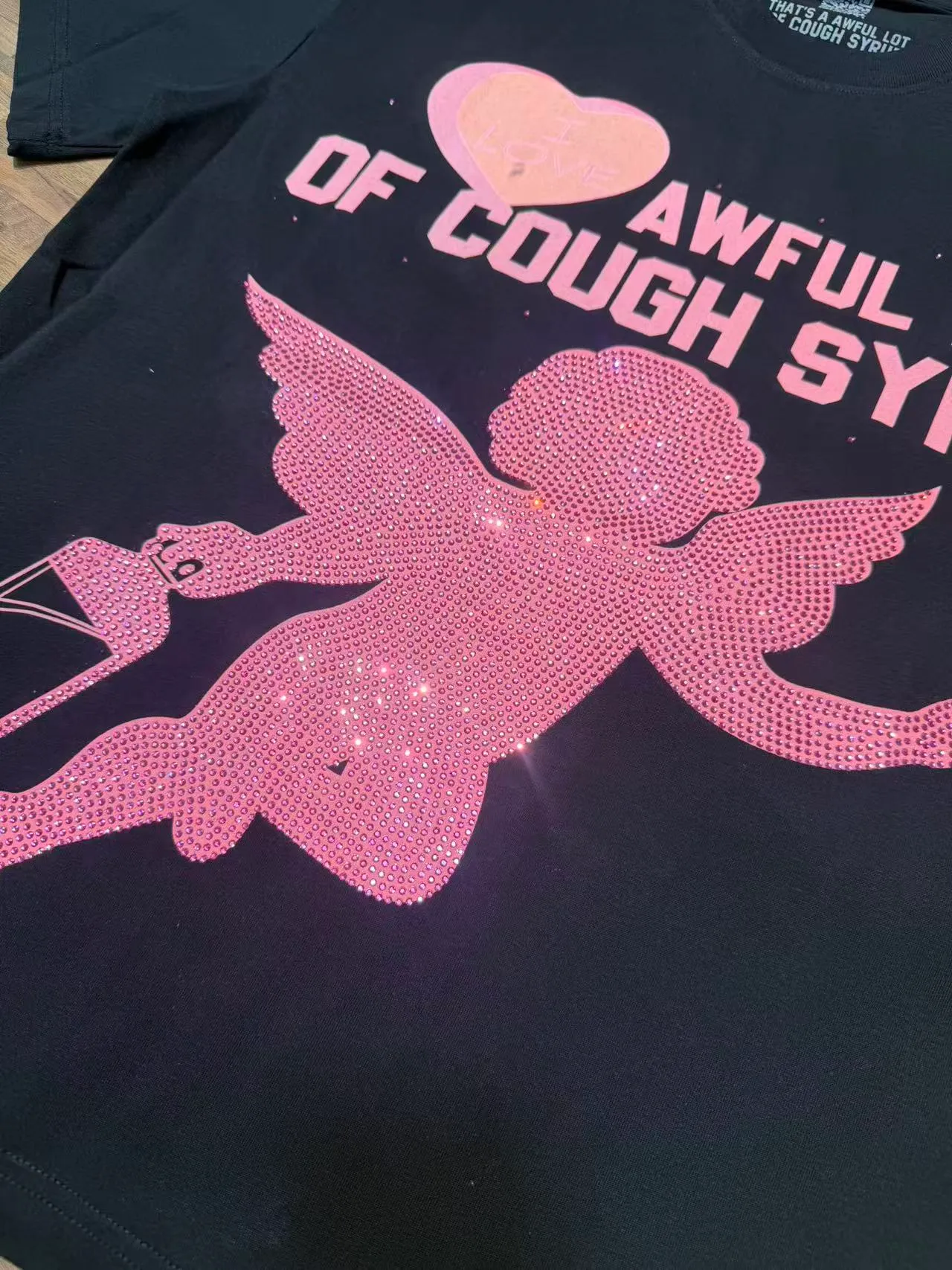 2241# Black/ （ ） THAT'S A AWFUL LOT OF COUGH SYRUP In Stock T （fabric):32 Sizes（size）：S-M L X L （colour）： Black） 👉